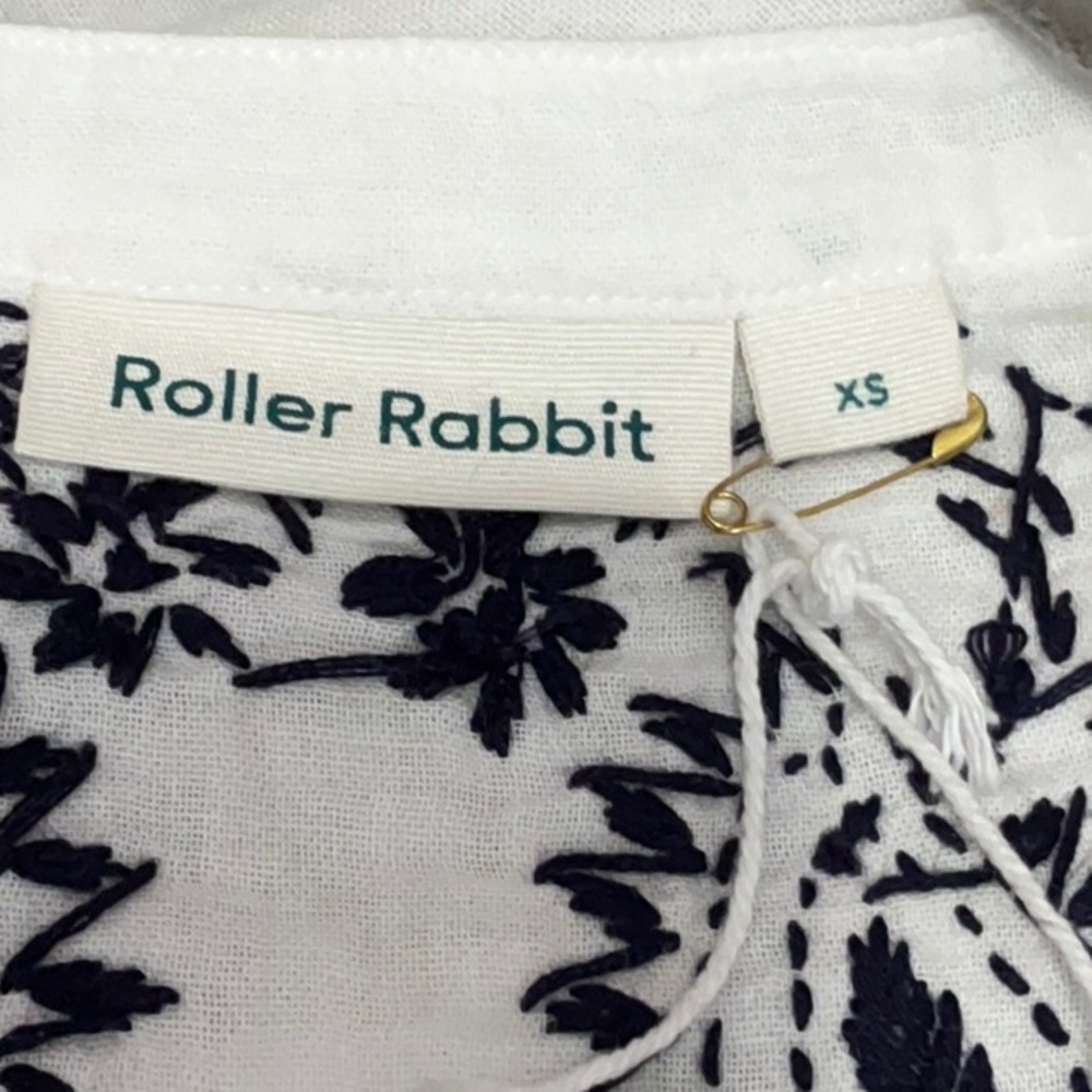 ROLLER RABBIT Lucknow Serafina Tunic XS 24” p2p White $148 Retail NWT - Picture 3 of 13